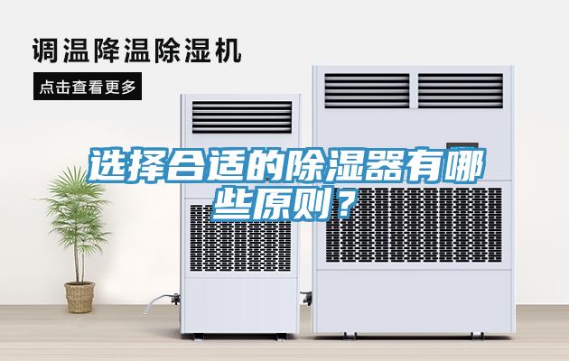 選擇合適的除濕器有哪些原則？