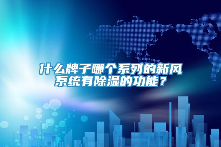 什么牌子哪個系列的新風(fēng)系統(tǒng)有除濕的功能？