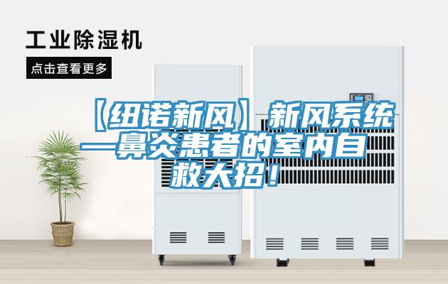 【紐諾新風(fēng)】新風(fēng)系統(tǒng)—鼻炎患者的室內(nèi)自救大招！