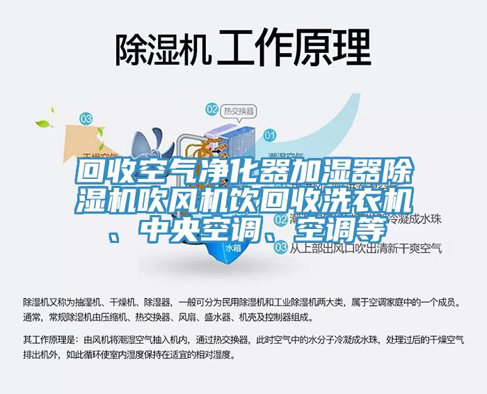 回收空氣凈化器加濕器除濕機(jī)吹風(fēng)機(jī)飲回收洗衣機(jī)、中央空調(diào)、空調(diào)等