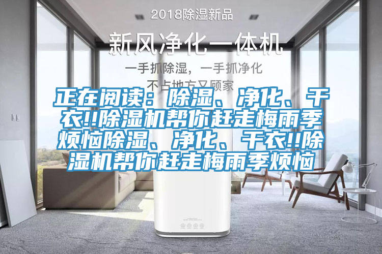 正在閱讀：除濕、凈化、干衣!!除濕機幫你趕走梅雨季煩惱除濕、凈化、干衣!!除濕機幫你趕走梅雨季煩惱