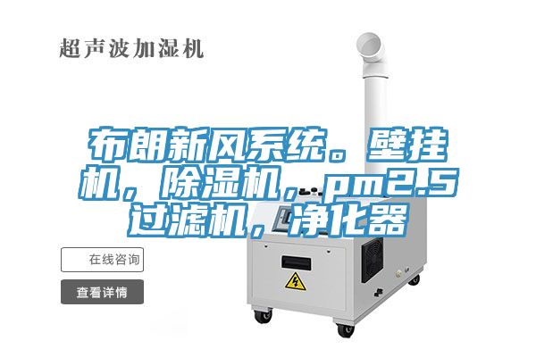 布朗新風系統(tǒng)。壁掛機，除濕機，pm2.5過濾機，凈化器